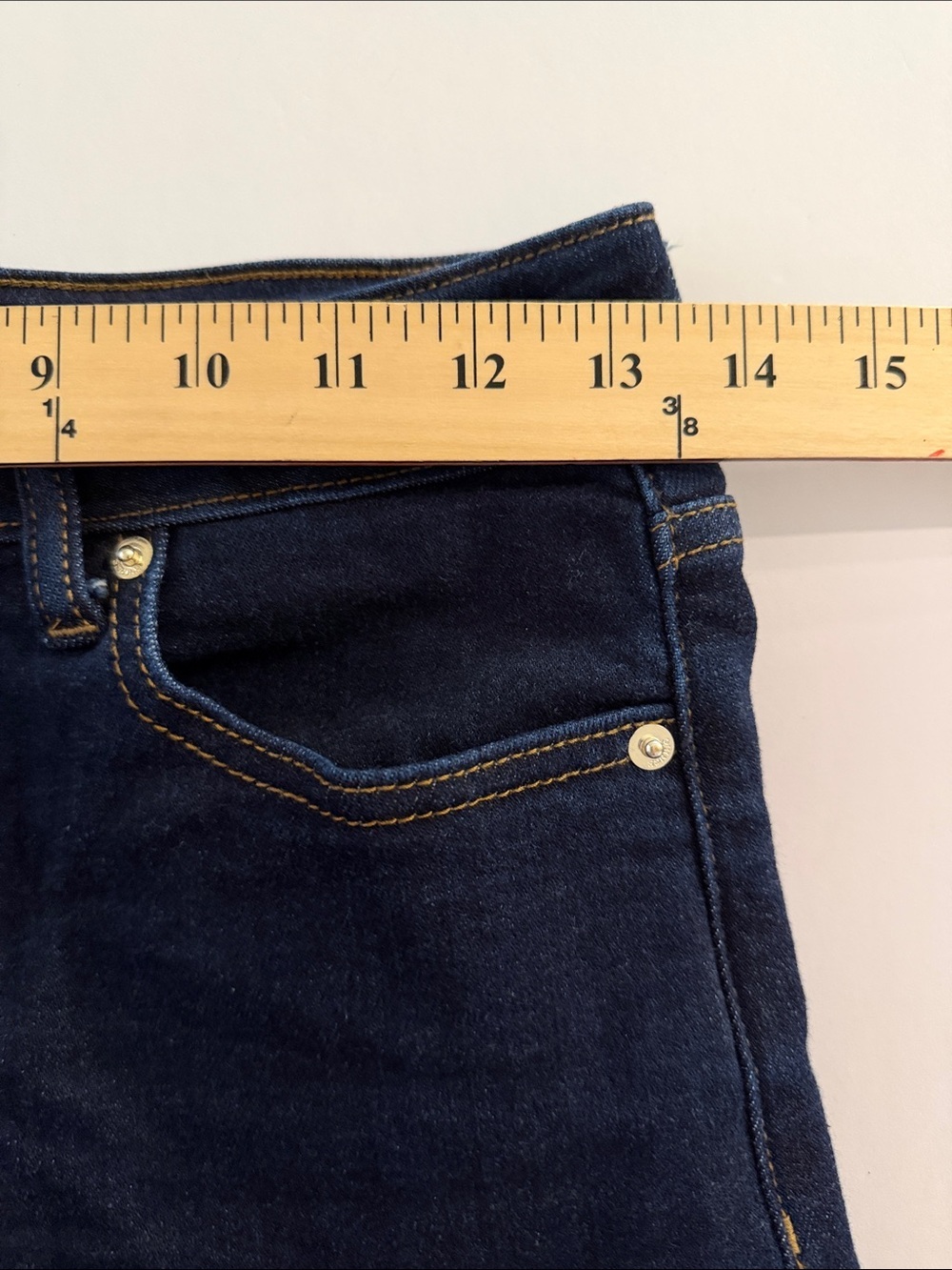 Quince Bella Stretch Wide Leg Jeans Organic Cotton Dark Wash Size 26 - Picture 5 of 8